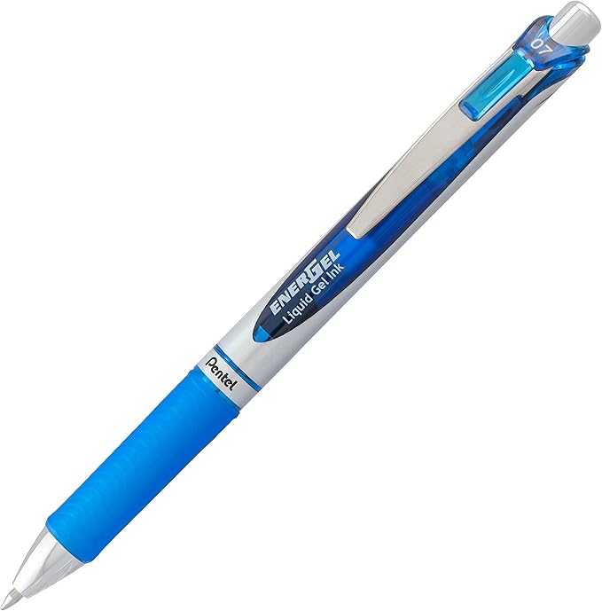 Pentel EnerGel RTX Gel Ink Pens, 0.7 Millimeter Metal Tip, Black/Red/Blue Ink, 3 Packs (BL77BP3M), Assorted