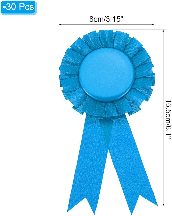 PATIKIL Blank Award Ribbon, 30 Pcs Prize Ribbon Award Medal Winner Ribbon Recognition Participation Ribbon for Competition, Sport Event and Party, Wedding, Lack Blue
