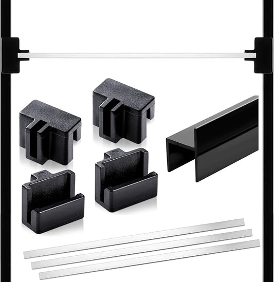 14 Pcs File Cabinet Rails Set 1/2 Drawer Sides Hanging File Rail Clips PVC Storage Folder Plastic Clips for Drawer Holder Organizer(Aluminum)