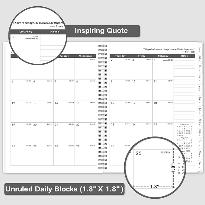 2026-2029 Monthly Planner/Calendar - July 2026 - June 2029, 3 Year Months Planner 2026-2029, 9'' x 11'', 36 Monthly Tabs, 2-Side Pocket, Gray