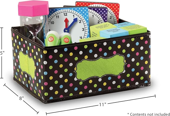Chalkboard Brights Small Storage Bin, Multicolor