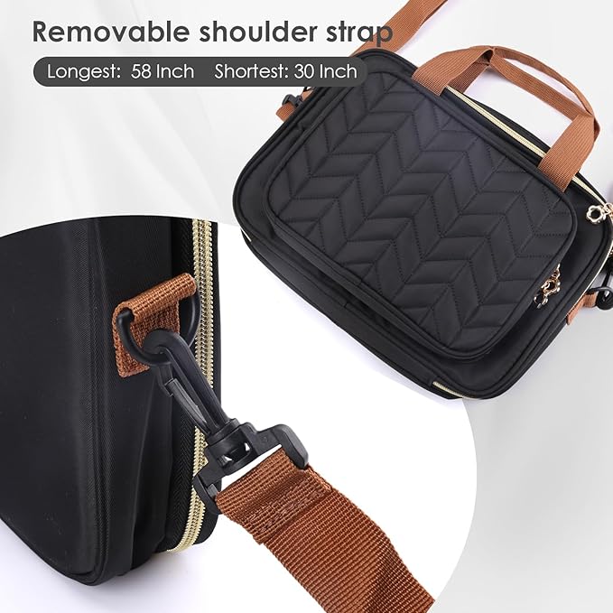 Eternatastic Bible Cover Case for Women, Large Bible Bag with Shoulder Strap,Bible Study Ideal Christian Gifts for Women,Black