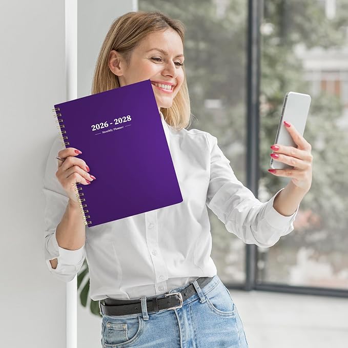 2026-2028 Monthly Planner - 2 Year Monthly Planner Calendar 2026-2028, Jul 2026 - Jun 2028, 8.5" x 11", 24 Months, Spiral-Bound, Tabs, Holidays, Notes, Ideal for School Office Home Planning