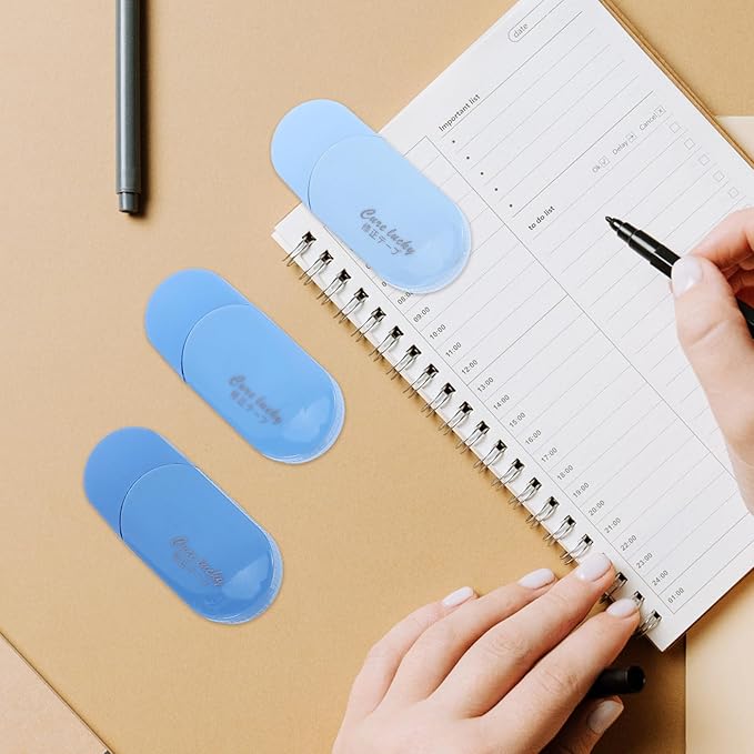 NOLITOY Correction Tape Set 6pcs Gradient Blue, Student Correction Pen for Writing, Instant Dry Correction Tape for School Supplies and Stationery