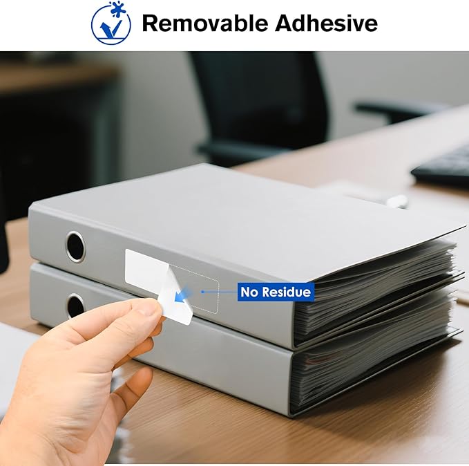 L LIKED 3" x 1" Blank Removable Labels with No Residue, Water and Oil Resistant, Use for Both Home and Office (1 Roll, 1400 Labels)