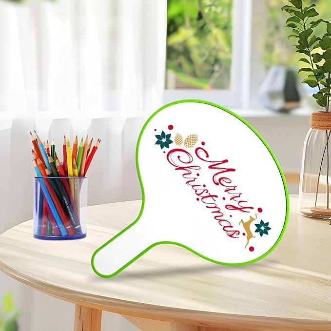 3 Pack Dry Erase Answer Paddles 10''x 8'' - Double Sided Handheld Mini Whiteboards with 3 Colorful Erasers Voting Auction Boards Small Writing Board for Office Classroom Teacher Supplies(Round)