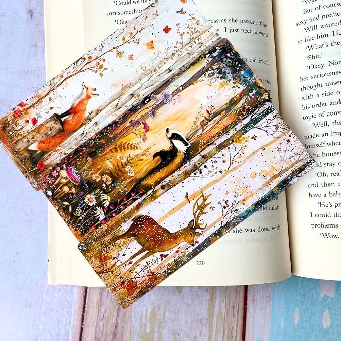 Woodland Animal Bookmarks 10PC Cute Page Markers Gift Set for Book Lover Teacher Cool End of Year Gifts Best Graduation Ideas Men Women Library Supplies Page Holders Reading