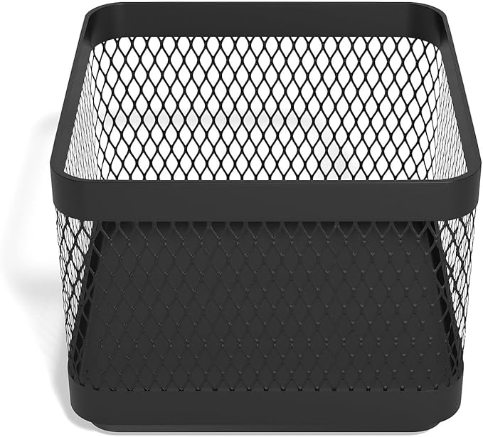 TRU RED Small Stackable Wire Mesh Accessory Holder, Matte Black, 3‑Pack – Desktop Organizer for Office Supplies