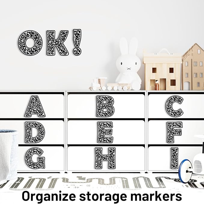 150 PCS Large 6" Bulletin Board Letters Set, Black Composition Classroom Alphabet Cutout Letter for Bulletin Board Display School Combo Pack, A Great Helper to Inspire Students' Learning Interest