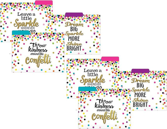 Teacher Created Resources Confetti File Folders, Letter Size, 12 Per Pack, 2 Packs