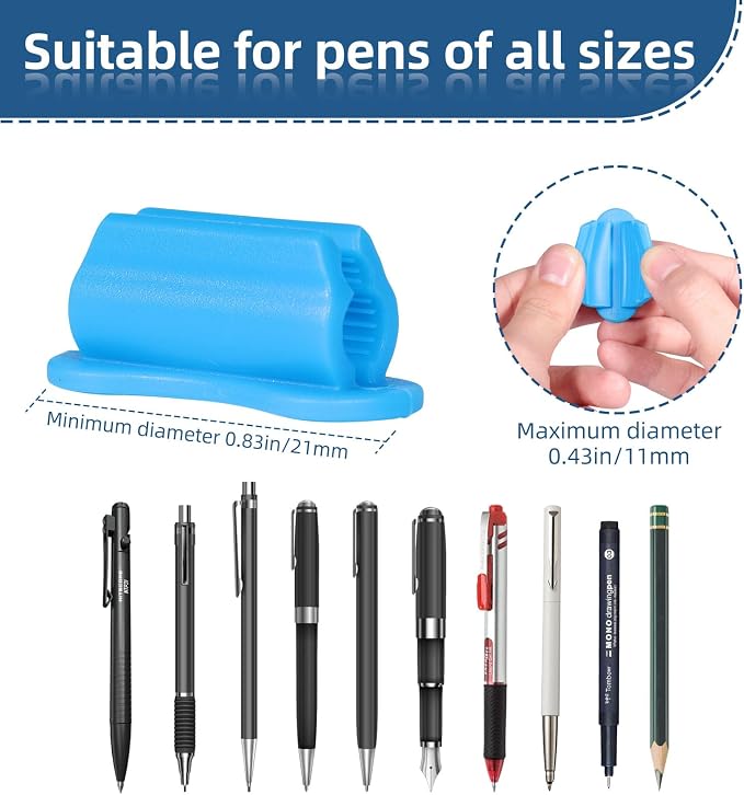 Adhesive Pen Holder for Desk Organizer,Pencil Holder Suitable for Office Desk Accessories,Flexible Pencil Holder for Walls Clipboards,School Office Supplies Stylus Pen Holder Organizer (6 Black)