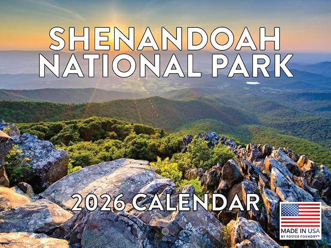 Shenandoah National Park Calendar 2026 Monthly Wall Calender 12 Month | American Made In The USA