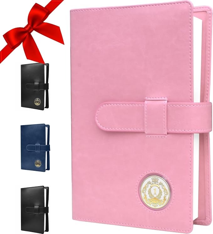 GALILEO® Single AA Big Book Cover | PU Leather AA Book Covers for Hardcover | Medallion Holder | AA Gift | Alcoholics Anonymous | Premium Design (Plain/Coin Pocket/Pink)