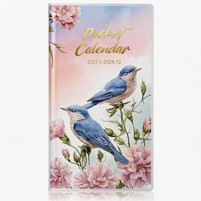 Pocket Calendar 2027-2028 for Purse, Small Pocket Planner 2027-2028 for Purse 3.5×6.5In, 24 Month Organizer from Jan 2027- Dec 2028 Mini Planner with Pvc Cover for Organizing & Planning