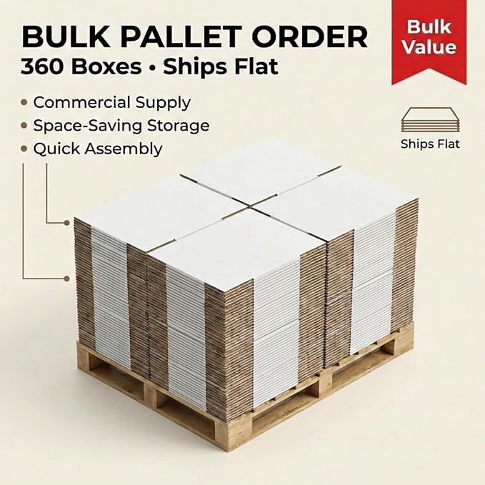BOX USA Boxes with Lids and Handles (360-Pack) - File Storage Boxes for Office Supplies, Book Storage, Moving, and Packaging, Fits Letter and Legal Paper, Removable Lid