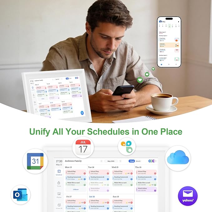 10.1’’ Smart Digital Calendar - Interactive Touch Screen, HD Display, Wall Mountable Family Organizer with Chore Chart, To-Do Lists & App Sync for Home & Office, Warm Mothers’s Day Gift, Gift for Her