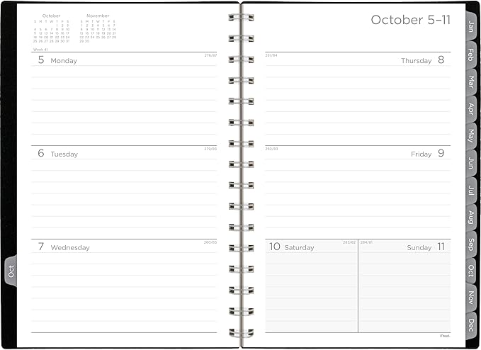 Mead 2027 Planner, Weekly & Monthly, 15-Month Oct-Dec, 5.5" x 8.5", Black (CRW4200527)