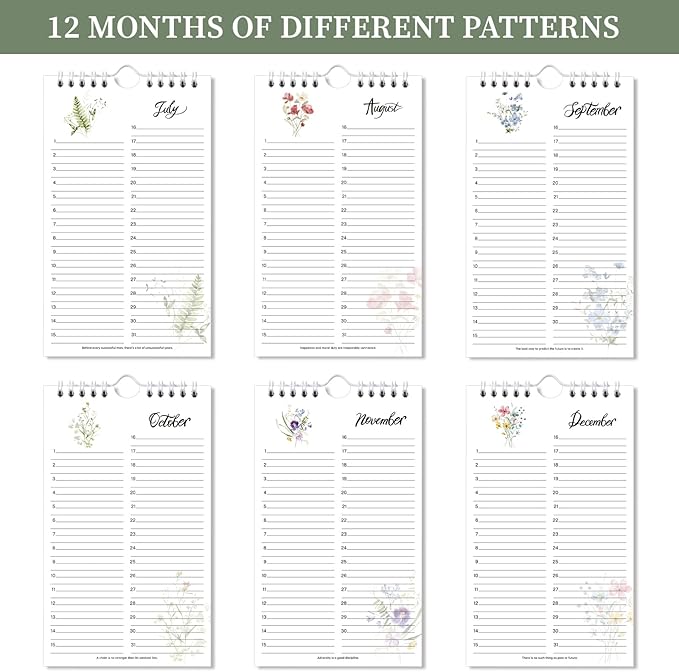 Perpetual Calendar - Undated Calendar 12-Month, 6'' x 10'' with Twin-wire Binding, Thicker Paper, Perpetual Calendars for Birthday, Anniversaries, Important Days, Festivals Reminder