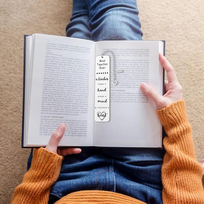Teacher Gifts for Women Men, Teacher Graduation Gifts - Best Teacher Ever Thank You Appreciation Metal Bookmark Birthday Christmas Retirement Teacher Gifts from Students