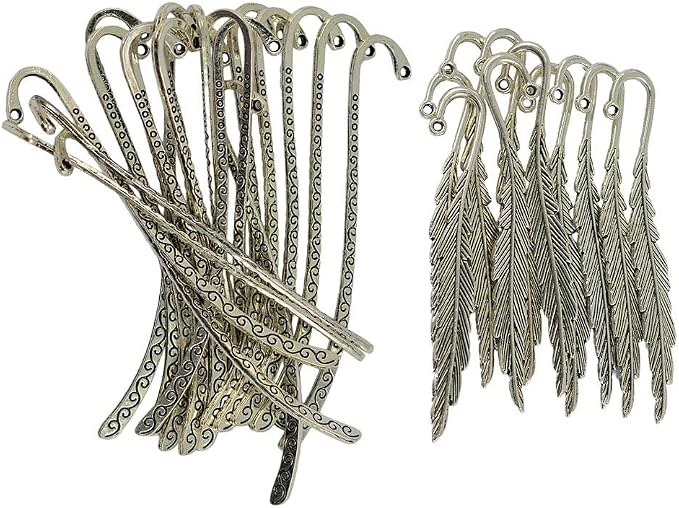 Esquirla 30x Retro Silver Bookmark Metal Charms Pendant for