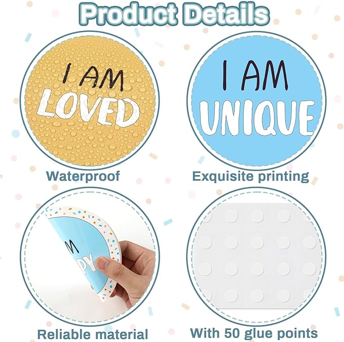 Pastel Affirmation Station Bulletin Board Set Positive Bulletin Board for Classroom Mirror Growth Mindset Decoration Inspirational Motivational Accent Color Cutouts for Home School Teacher Wall Supply