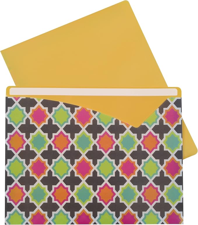C-Line Write-On File Jackets, Bold Basics Design, Pack of 6 (63550)