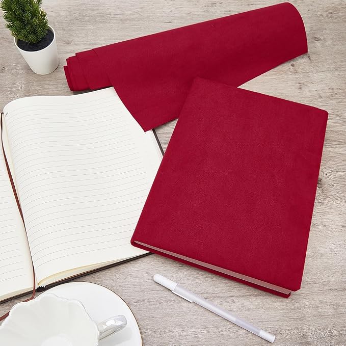 CRASPIRE 51 x 11.8inch Linen Book Cloth for Book Binding Fabric Surface Paper Backed Bookcover Books Album Scrapbooking Archival DIY Covering Protector Bookcloth Bookbinding Supplies Dark Red