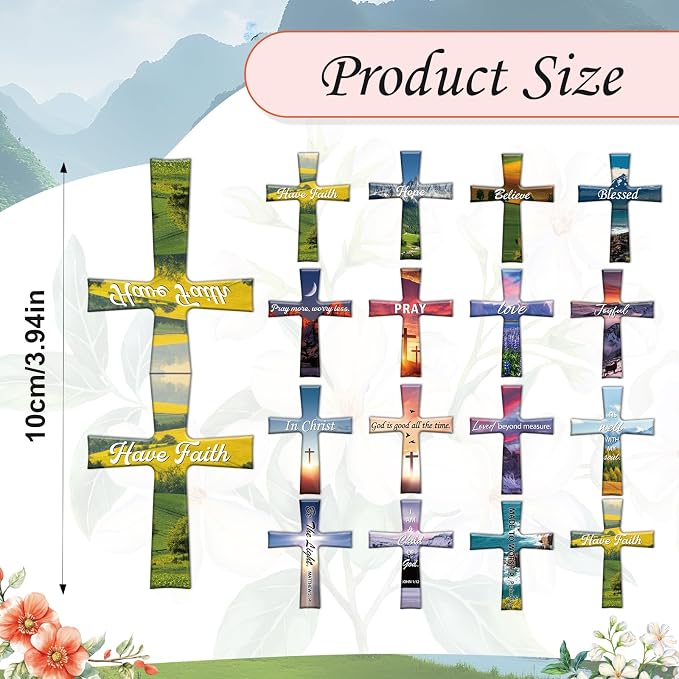 Wxiben Christian Magnetic Bookmarks Gifts - 32 Pcs Bible Verses Cross Bookmark Inspirational Religious Book Page Magnet Markers Clips for Women Men Book Lovers Reading Church Office Supplies