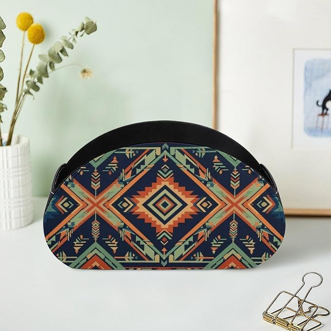 Ethnic Aztec Indiana Western Southwest Retro Vintage Pattern Remote Control Holder, Remote Caddy Box Desktop Storage Organizer for Tv Remote, Heater Controllers, Media Player, Office Supplies