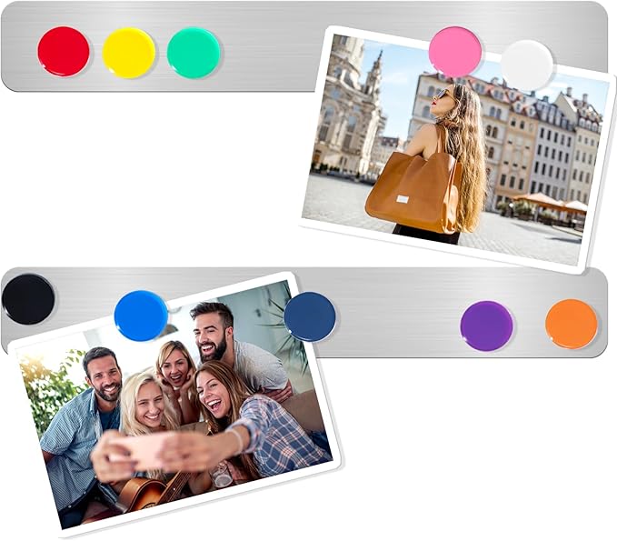 ZDZBLX Magnetic Board Bulletin Board Strips – 2 Pack Stainless Steel Frameless Magnet Boards with Adhesive Backing, Memo Bar for Wall, Office, School, Home Organization, Metal Strip Includes 10 Magnet