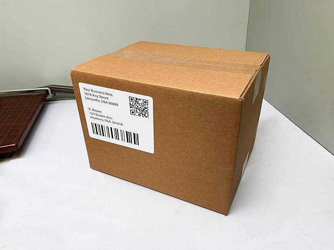 Blank Labels Address Barcode Shipping Labels, 4" x 3.33" (4 x 3-1/3) Permanent White Matte Label, Inkjet and Laser Printer Guaranteed Made in USA, 6 Labels Per Sheet- 750 Sheets - 4500 Labels