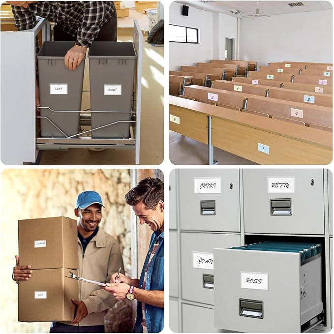 MaxGear 2" x 3.5" Index Card Holder, 54 Pack Labels for Storage Bins, Clear Adhesive Pockets with Top Open Loading, Plastic Label Holders Tote Bag Labels Stickers for Organizing Library Card Shelves