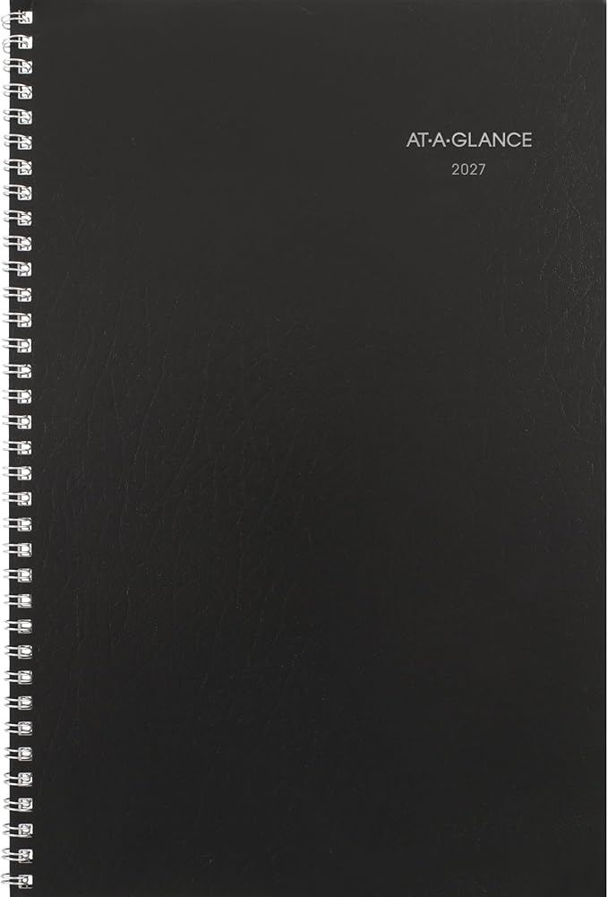 AT-A-GLANCE 2027 Planner, Monthly, 14-Month Dec-Jan, 8" x 12", DayMinder, Black (SK20027)