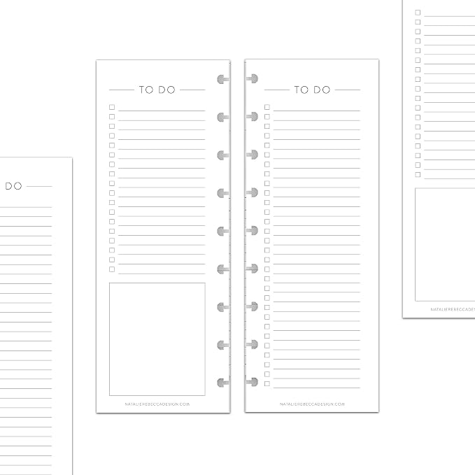 BetterNote Skinny To Do List Refills for Discbound Notebooks, Half Sheet Checklist, Fits Levenger Circa, Staples Arc, TUL, The Happy Planner, Disc Bound, Talia (Classic- 25 Sheets, 9-Disc, 7"x9.25")