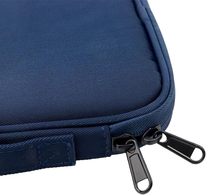 Navy Blue Book Sleeve with Zipper Nylon Book Covers 11"×9" Book Pouch Washable Book Protector Cloth Book Case Bags for Book Lovers Office Document