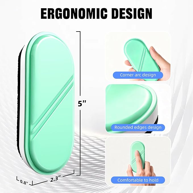 Dry Erase Eraser, Detachable Magnetic White Board Erasers - 2 Pack,Glass Board Glass Whiteboard Eraser for Office and School Supplies (Green)
