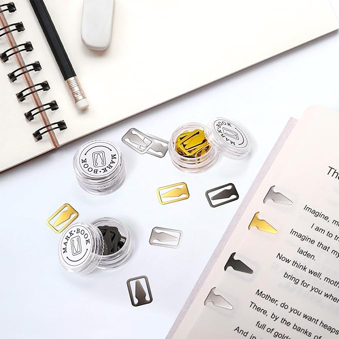 WRINGKIT 150 Pieces Book Darts Bookmarks, Mini Thin Stainless Steel Book Line Markers, Mixed Page Marker Clips for Reading Teachers Students Book Lovers Men, 3 Colors