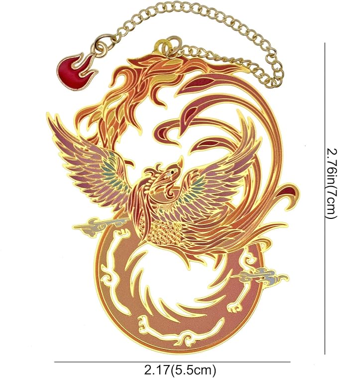 BLBMH Phoenix Bookmarks for Women Cute Metal Book Marks Birthday Christmas Gifts for Book Lovers Friends