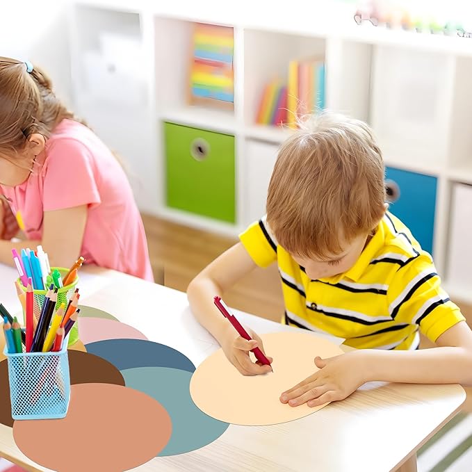 16 Pcs 11 Inch Dry Erase Dots for Classroom Table Boho Colorful Spots Stickers for Whiteboard Wall Decor Removable Dry Erase Circles for School Classroom Teacher Students Supplies