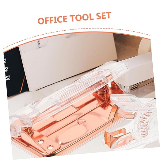 1set Cardboard Two Hole Puncher Staple Remover Transparent Office Supplies User-Friendly Design for Efficient Stapling Punching Stylish Versatile Tool for All Office Needs