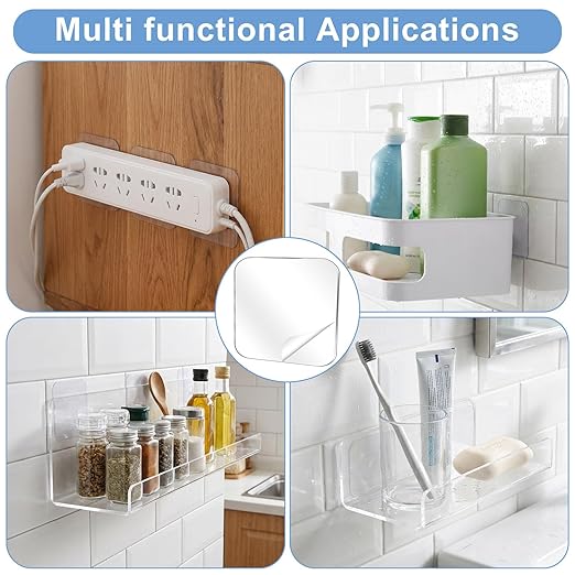 Clear Double Sided Adhesive Pads, 50pcs Waterproof Adhesive Sticker, Double Sided Squares Sticky Patch, Transparent Walls Hanging Nano Gel Tape Heavy Duty 2.36 * 2.36in for Home Office Fixing