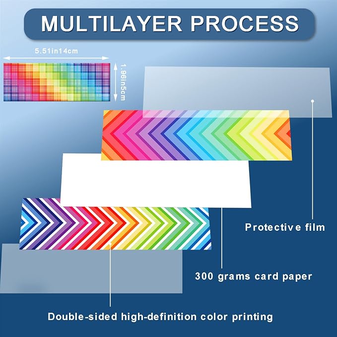 Laminated Book Markers Optical Bookmarks Reading Creative Colored Bookmarks for Teacher Student Office Stationery Supply(240 Pieces)