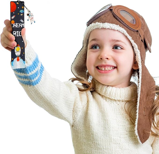 288 Pack Space Bookmarks Bulk for Kids, Outer Space Themed Party Favors, Astronaut Rocket Planet Galaxy Theme Birthday Party Favors, Bookmarks with Metal Charms for Boys Girls, Classroom Rewards Gifts