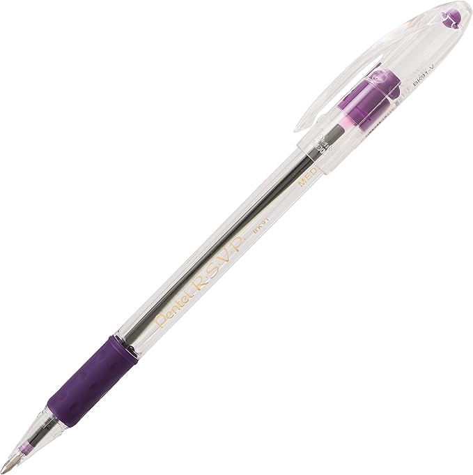 Pentel R.S.V.P. Ballpoint Pen, Medium Line, Assorted Ink (BK91BP6M) (Pack of 1, 6 Count Total)