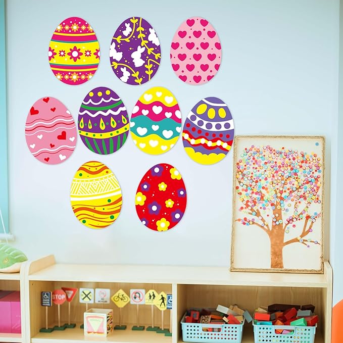 Easter Egg Cutouts for Spring Bulletin Board Classroom Decoration 45Pcs