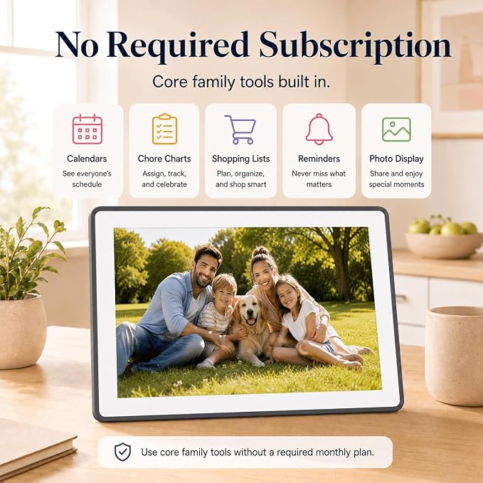 15.6" Digital Family Calendar Wall Planner, Family Command Center with Touch Screen Shared Schedules, Chore Chart To Do List Digital Photo Frame No Required Subscription, Black