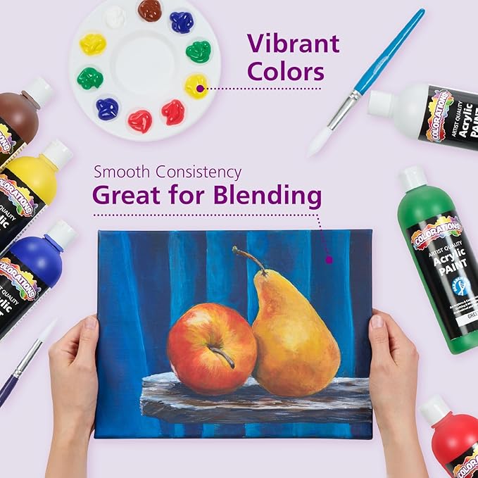 Colorations Artist Quality Acrylic GreyPaint - 16 oz (473ml) - Made in United States, Paraben-Free, Non-Toxic, Acrylic Paint for Adults and Kids