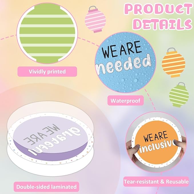 QOUBAI Pastel Affirmation Station Bulletin Board Set Motivational Together We are Better Bulletin Board Inspirational Positive Sayings Cutouts Classroom Decor for Back to School Decor Wall Door