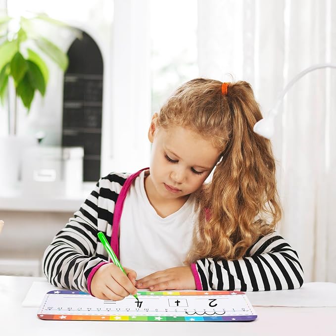 32 Pack Number Line Dry Erase White Board Double Sided Classroom Must Haves Math Manipulatives Teacher Supplies for Kindergarten Elementary Special Education Students Homeschool 12"x4"