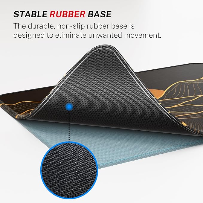 MROCO Essential Office & Gaming Mouse Pad, 8.5 x 11 Inch, Golden Rise | Anti-Fray Stitched Edges, Functional and Stylish Pattern Design, Non-Slip Rubber Base, Water and Stain Resistant Protection